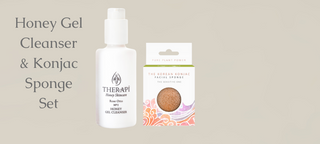 Therapi Rose Otto Honey Gel Cleanser & Konjac Sponge Dynamicl Duo Cleansing Set
